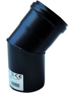 Curva Linea Nero Stufa Pellet Spessore 1.2 mm Aperta a 45 Gradi