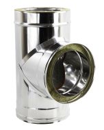 Derivazione a T per Canna Fumaria Inox Doppia Parete - 8 Diametri