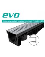 Canaletta di Drenaggio in Pe-hd Nera con Griglia Larg.250 x H150 x 1000mm
