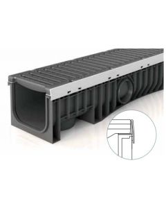 Canaletta  Nera con Tel. in Acc.zinc.comp. di Griglia D400 Larg.258 x 150h x 1000 Lung.