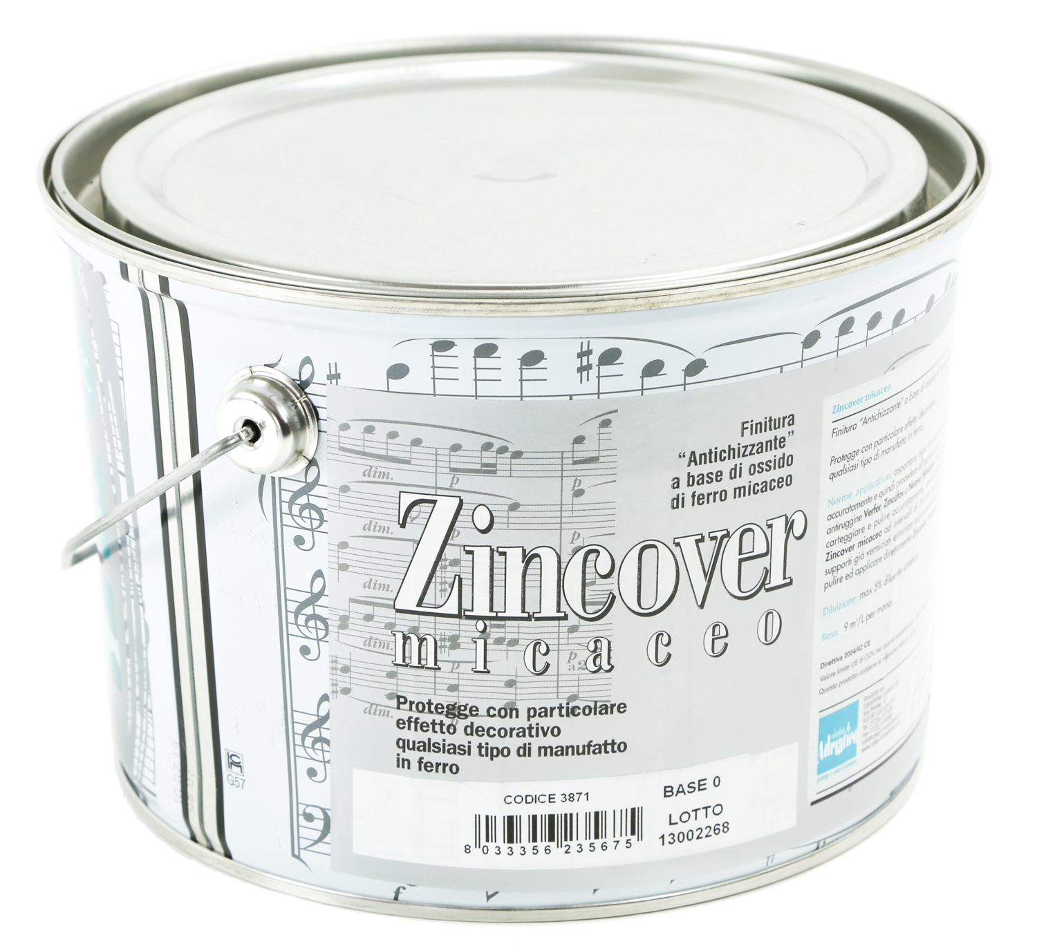 Smalto Ferro Micaceo Zincover 0,75 lt per Lamiere Zincate - 17 Colori
