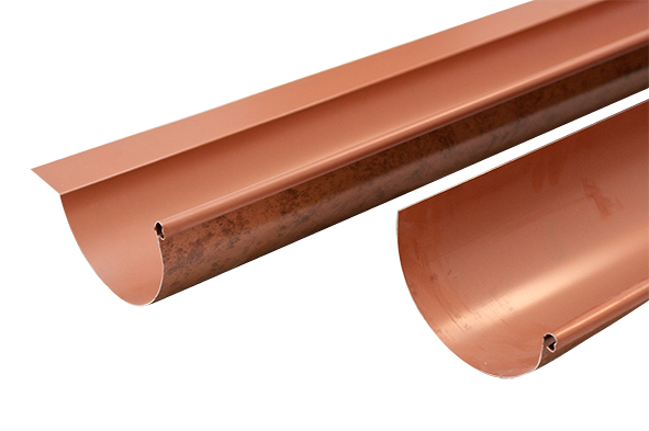 Gronda Alluminio Finto Rame 2m con Aletta