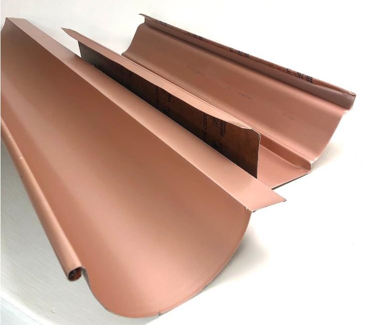 Gronda Alluminio Finto Rame 4m con Aletta