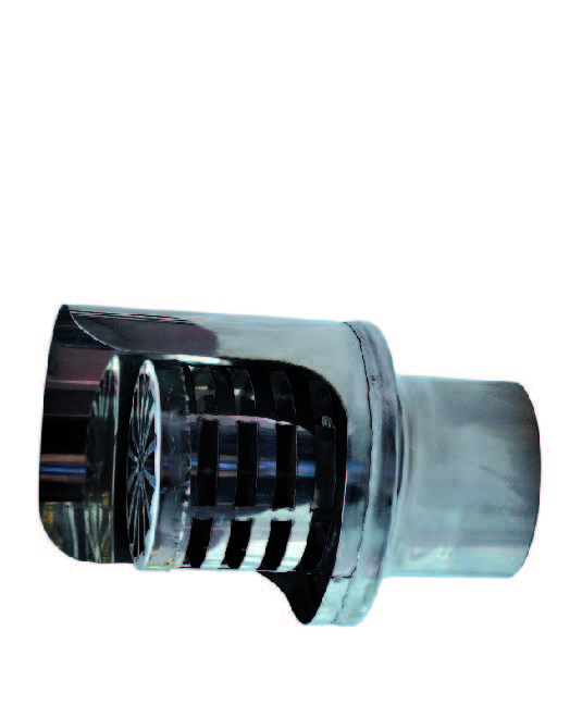Cappello Terminale Orizzontale a Griglia Inox per Canna Fumaria Pellet