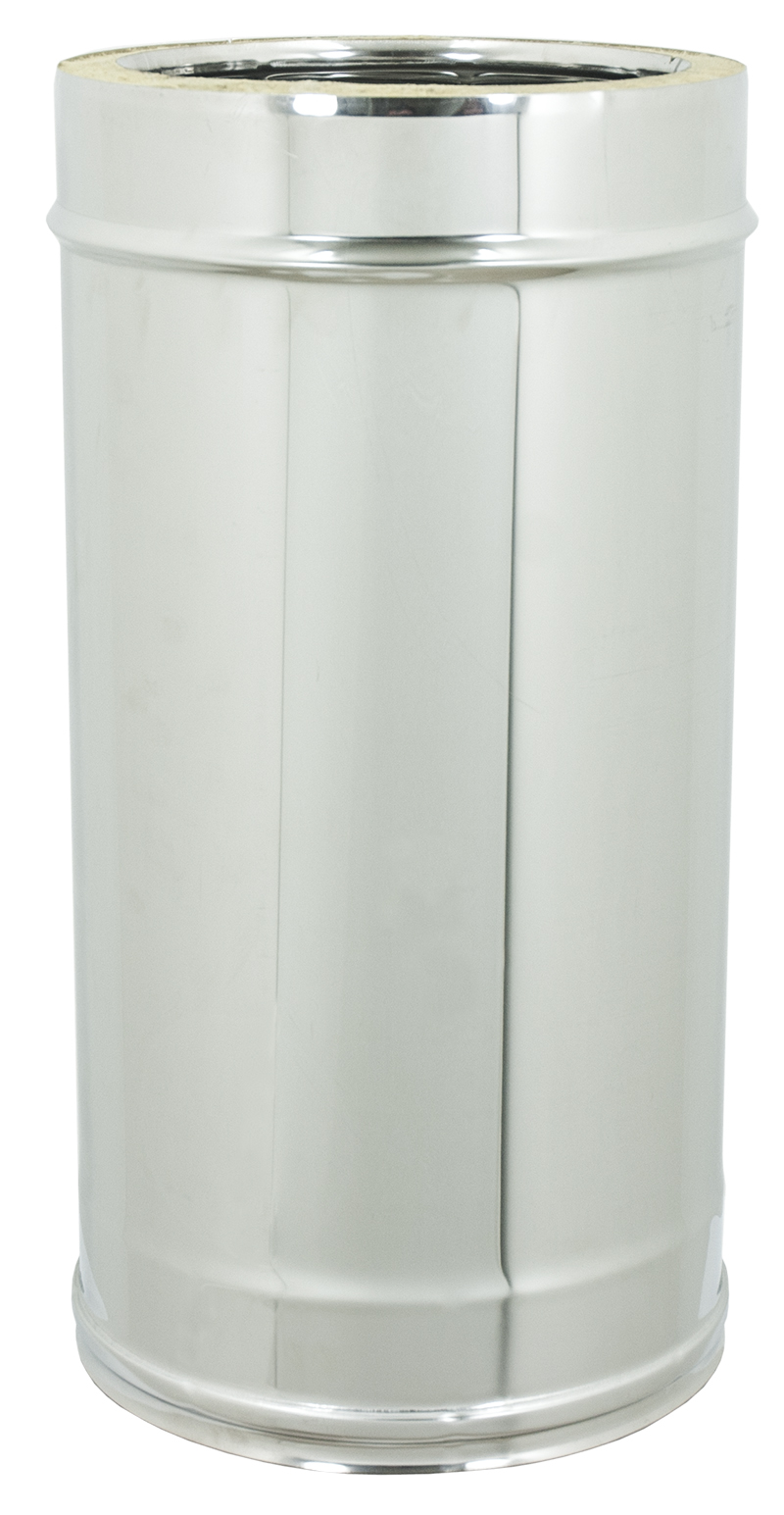 Tubo Inox Doppia Parete per Canna Fumaria h. 0.5 m - 8 Diametri