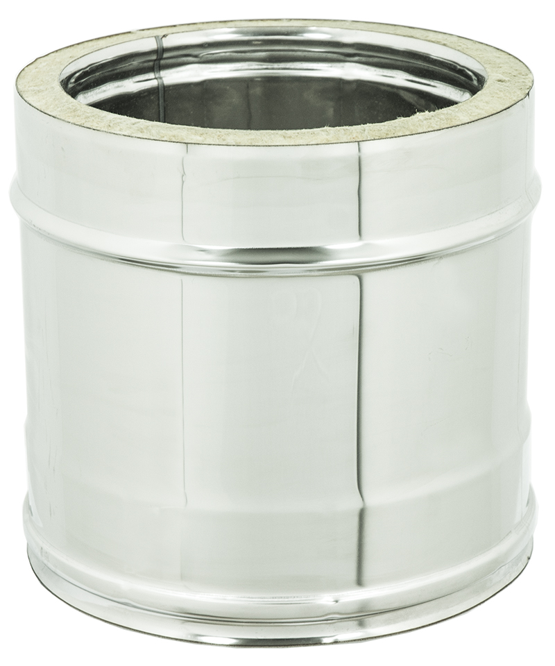 Canna Fumaria Tubo Acciaio Inox Doppia Parete h. 0.25 m