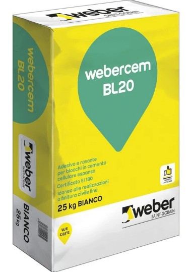 Malta Collante Webercem Bl20 per Blocchi in Cemento Cellulare