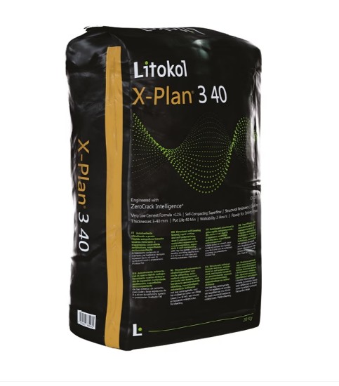 Litokol X-Plan 3-40 Malta Autolivellante Strutturale Quarzo-Rinforzata